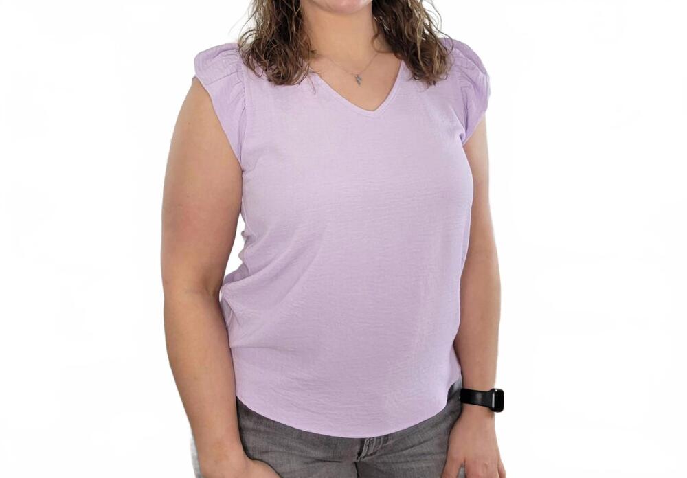 NEW LES AMIS presley v-neck top in lavender